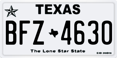 TX license plate BFZ4630
