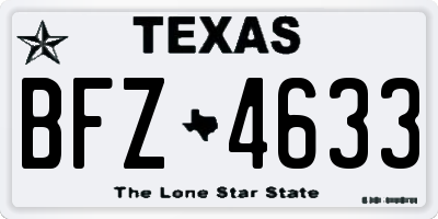 TX license plate BFZ4633