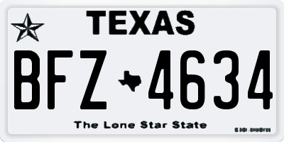 TX license plate BFZ4634