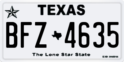 TX license plate BFZ4635