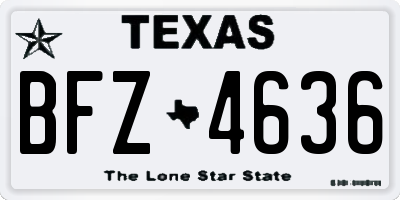 TX license plate BFZ4636