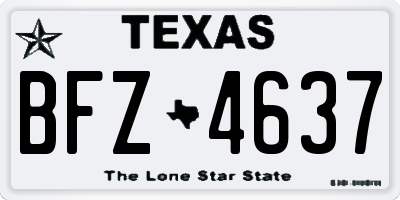 TX license plate BFZ4637