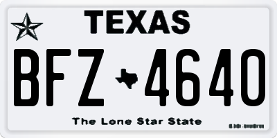 TX license plate BFZ4640
