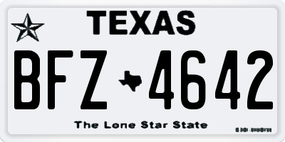 TX license plate BFZ4642