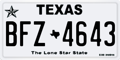 TX license plate BFZ4643