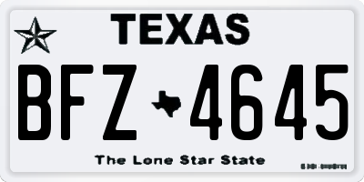 TX license plate BFZ4645