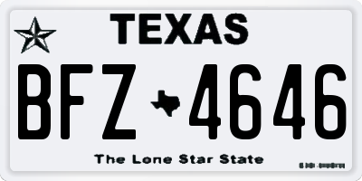 TX license plate BFZ4646