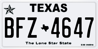 TX license plate BFZ4647