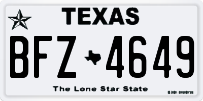 TX license plate BFZ4649