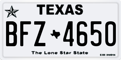 TX license plate BFZ4650