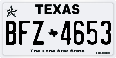 TX license plate BFZ4653