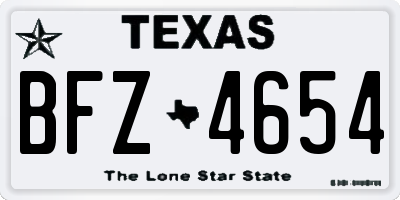 TX license plate BFZ4654