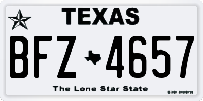 TX license plate BFZ4657