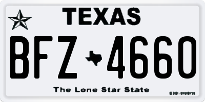TX license plate BFZ4660