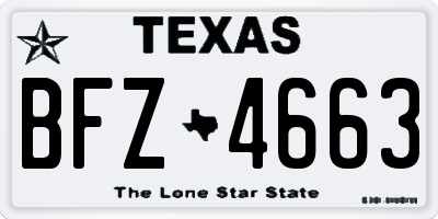 TX license plate BFZ4663
