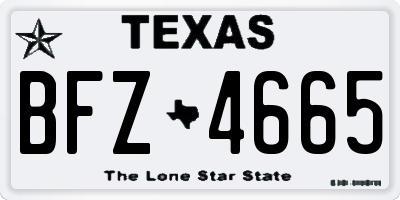 TX license plate BFZ4665