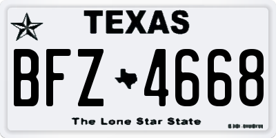 TX license plate BFZ4668