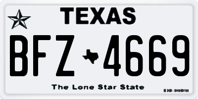TX license plate BFZ4669