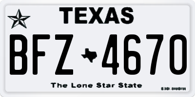 TX license plate BFZ4670