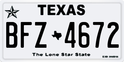 TX license plate BFZ4672