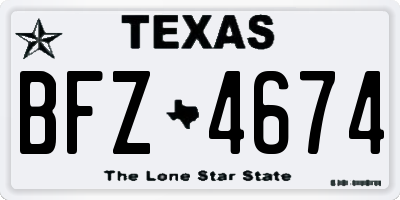 TX license plate BFZ4674