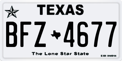 TX license plate BFZ4677