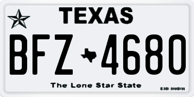 TX license plate BFZ4680
