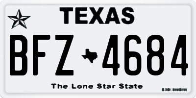 TX license plate BFZ4684