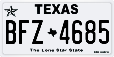 TX license plate BFZ4685