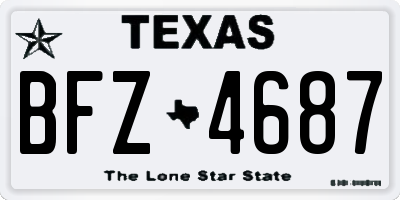 TX license plate BFZ4687