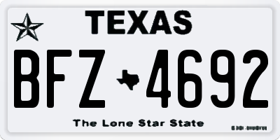 TX license plate BFZ4692