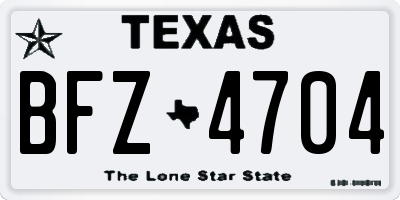 TX license plate BFZ4704
