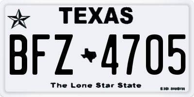 TX license plate BFZ4705