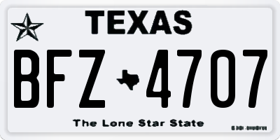 TX license plate BFZ4707