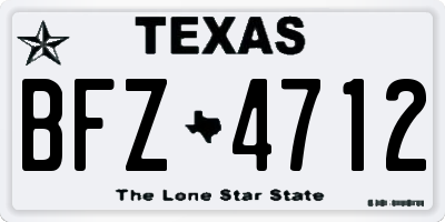 TX license plate BFZ4712