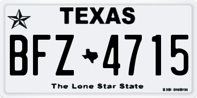 TX license plate BFZ4715