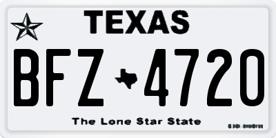 TX license plate BFZ4720