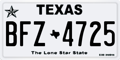 TX license plate BFZ4725