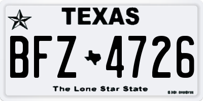 TX license plate BFZ4726