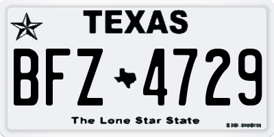TX license plate BFZ4729