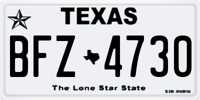 TX license plate BFZ4730