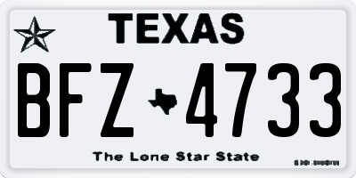 TX license plate BFZ4733