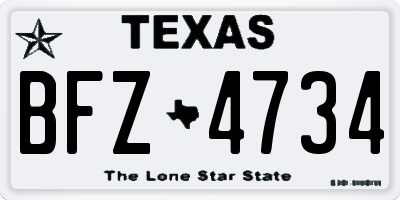TX license plate BFZ4734