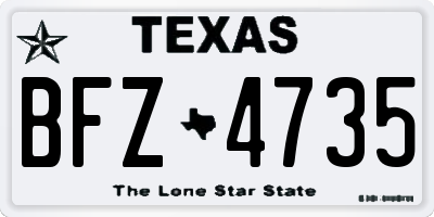 TX license plate BFZ4735