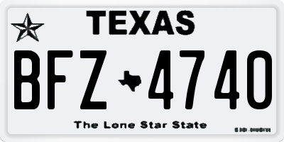 TX license plate BFZ4740