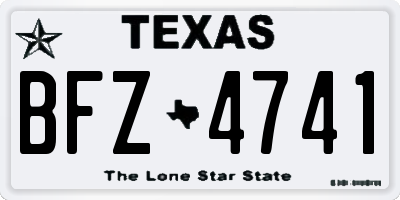 TX license plate BFZ4741