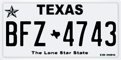 TX license plate BFZ4743