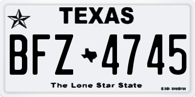 TX license plate BFZ4745