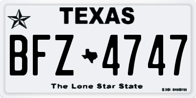 TX license plate BFZ4747