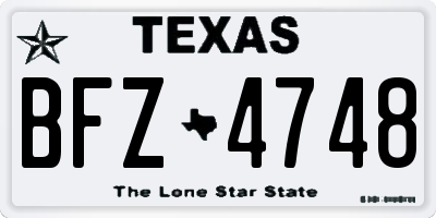 TX license plate BFZ4748